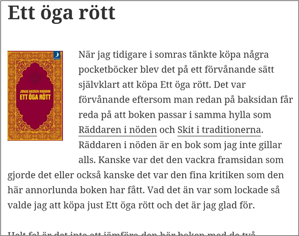 Nostalgitorsdag: Ett öga rött