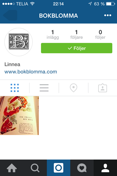 Instagram Bokblomma