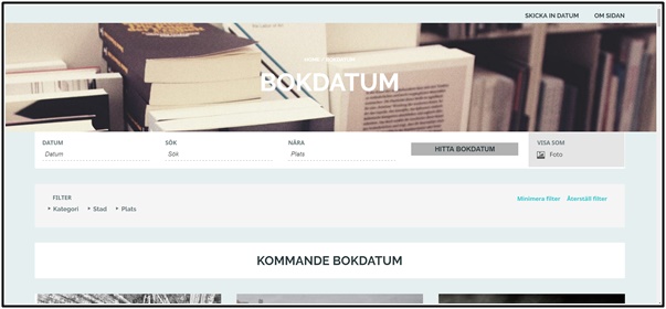 Hitta litterära evenemang på Bokdatum